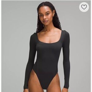 Lululemon Wundermost Ultra-Soft Nulu Square-Neck Long-Sleeve Bodysuit, Size S